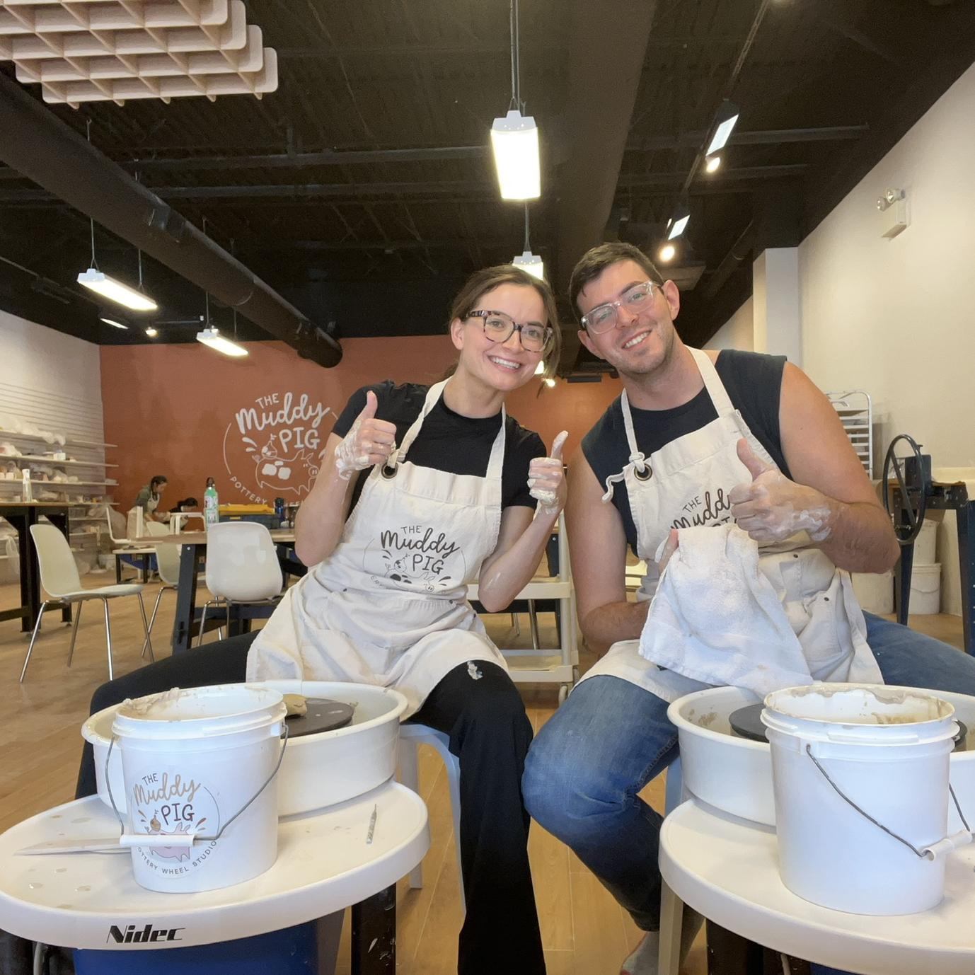Surprised her with a pottery date for a 2nd anniversary! It was a pot of fun (she made that pun..) 11/27/2023