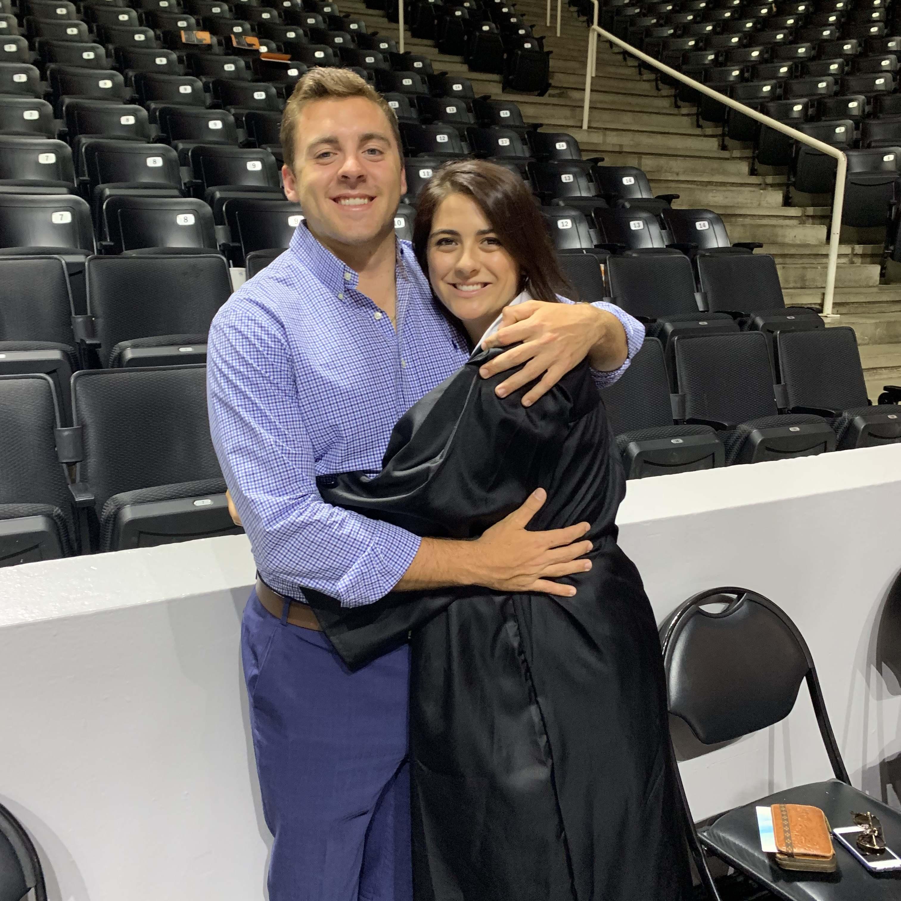 Colin came to surprise Abby at her graduation