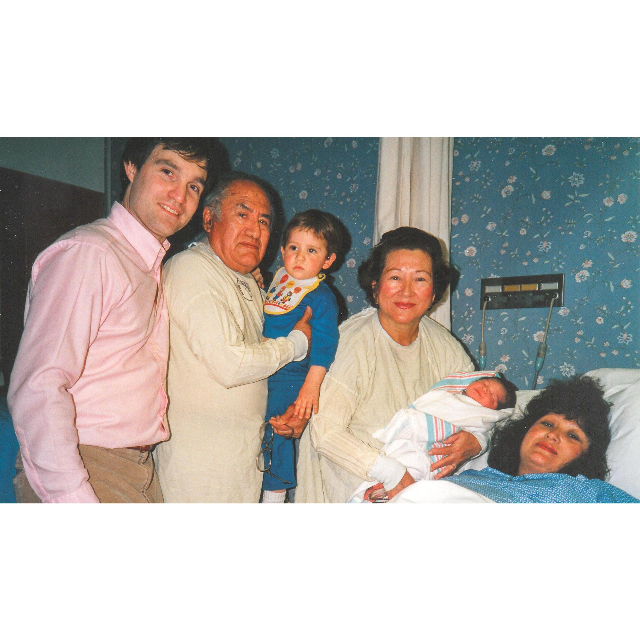 1988- April 28, welcome to the world, baby Morgan! Love Abuelo, Abuela, Mom, Dad, & Kent