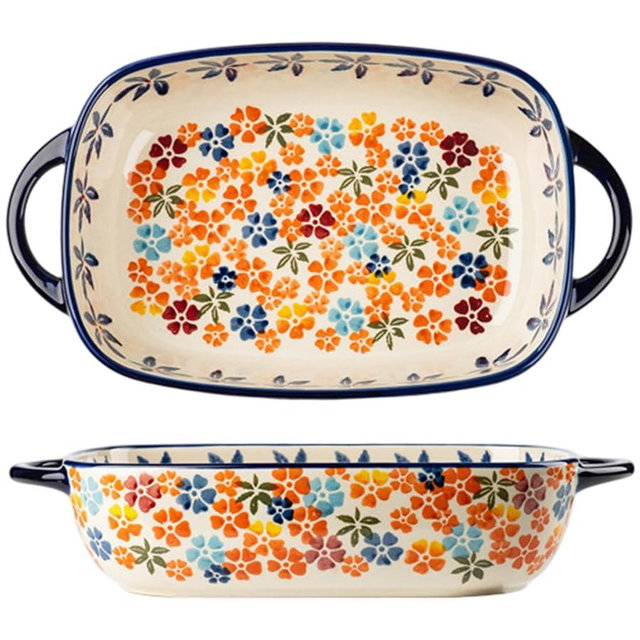 Casserole Dishes for Oven, 13x7.5x3 Inch Rectangular Ceramic Baking Dish with Ears Heat Resistant Easy to Clean Baking Pan