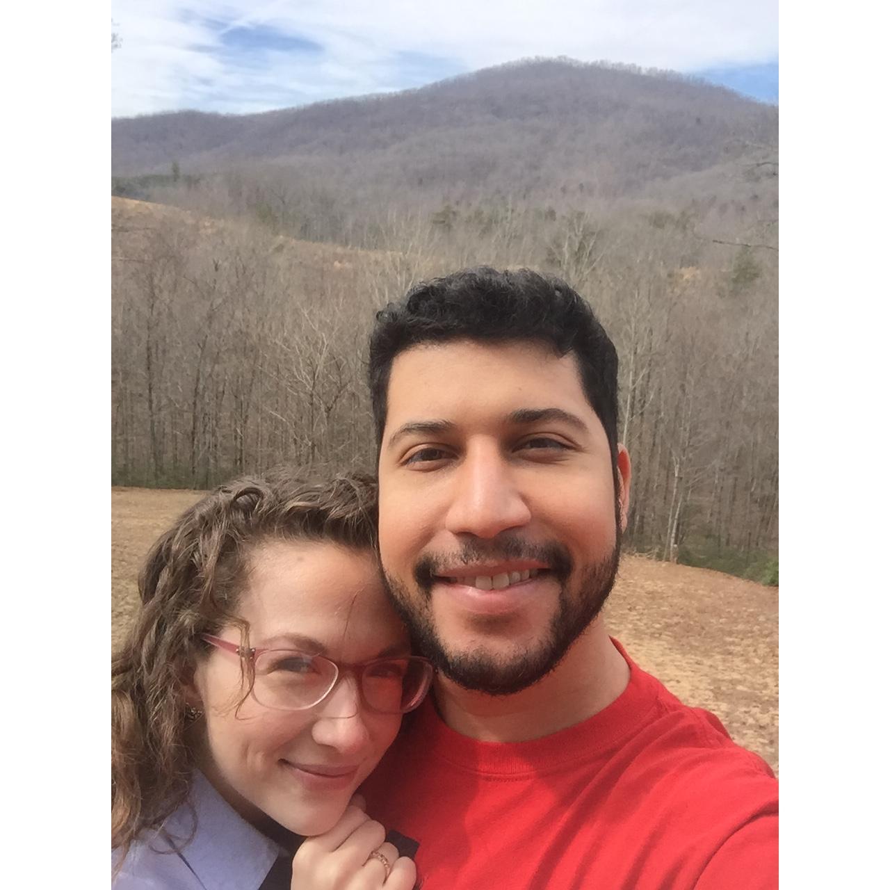 Celebrating their second dating anniversary in Charlottesville.