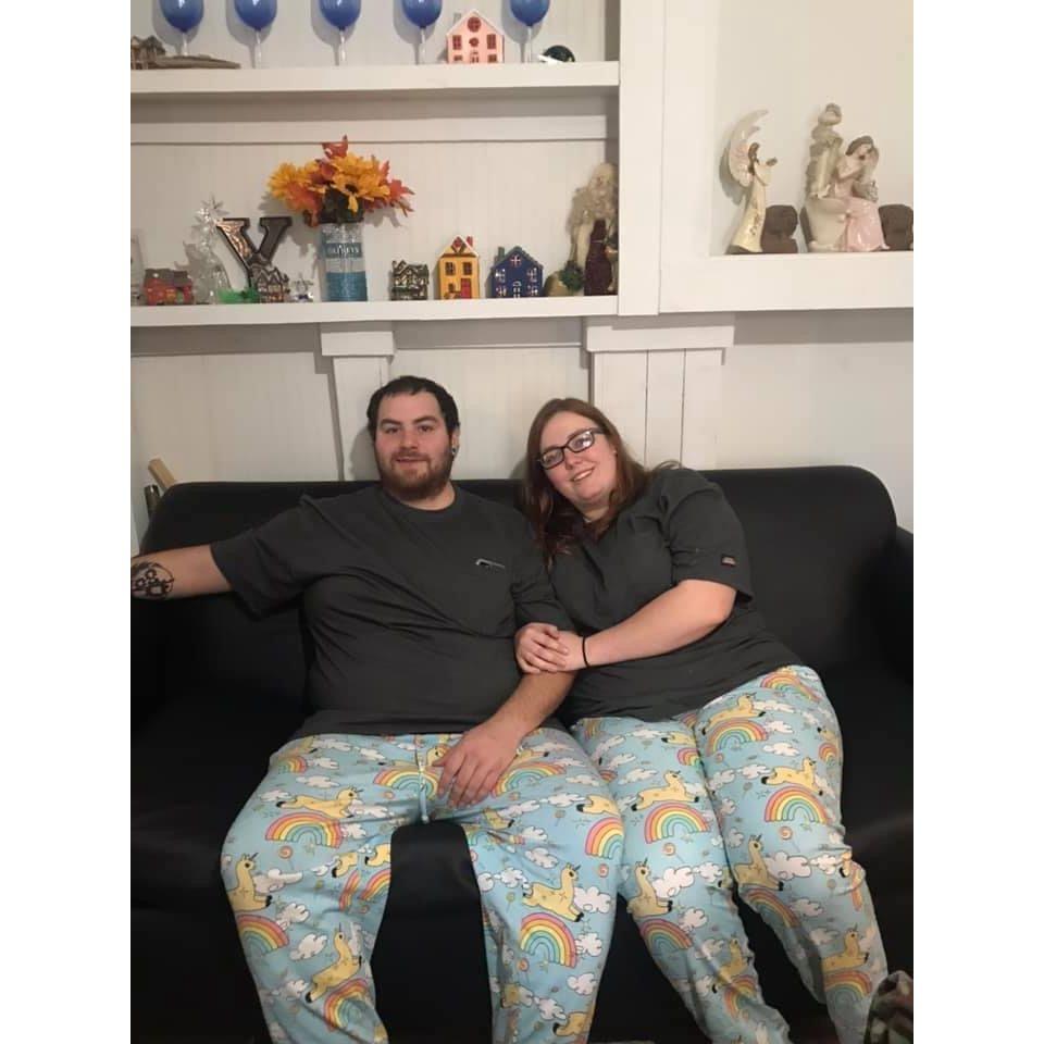 Our first Christmas together. Nothing quite like some cheesy matching pjs to make the holidays better!