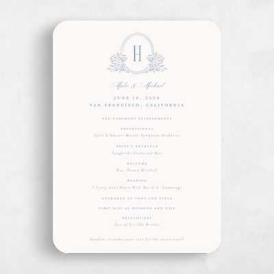 Blue Rounded Wedding Program - Anthea