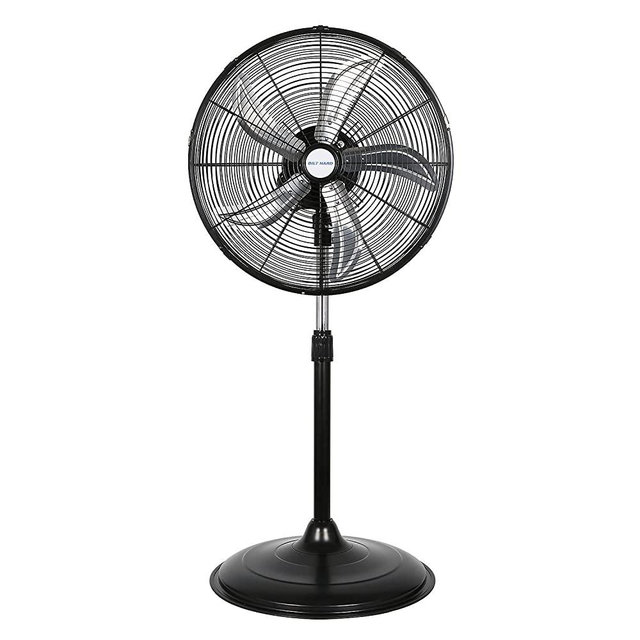 BILT HARD 5200 CFM 20" High Velocity Industrial Pedestal Fan, 3-Speed Heavy Duty Oscillating Stand Fan with Aluminum Blades, Metal Shop Fan for Commercial, Warehouse, and Garage- UL Listed