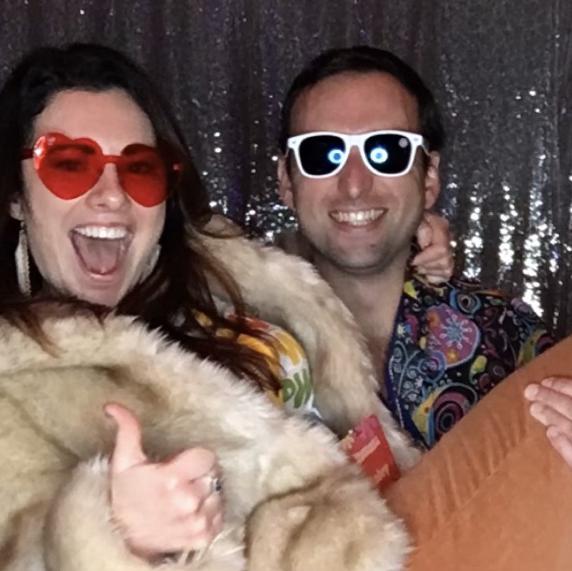 Kaley's work 70's/disco themed holiday party