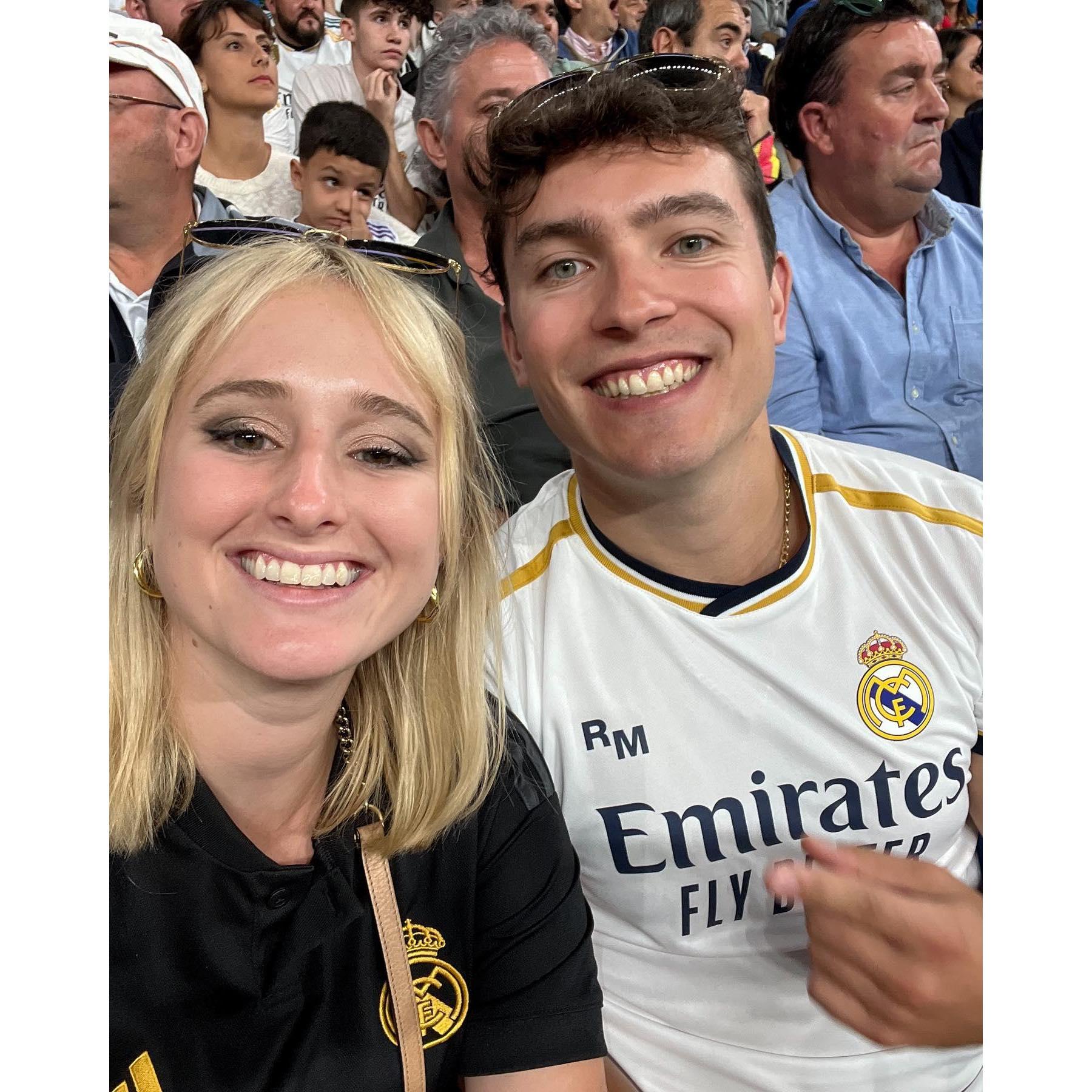 Doing what Dan loves most - watching soccer but this time in Madrid!