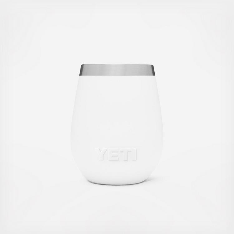 SET OF 2 WHITE YETI WINE TUMBLERS 10oz ..NO LIDS