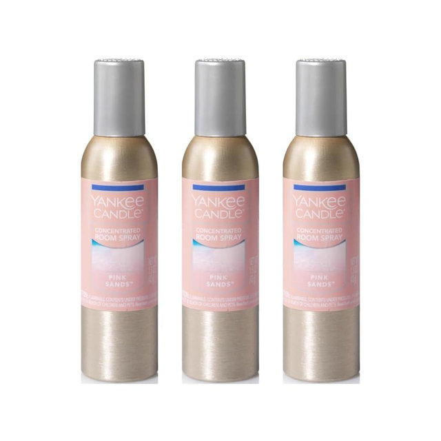 Yankee Candle Concentrated Air Freshener Room Spray, Odor Eliminator for Home, Bathroom, Pink Sands, 1.5 Oz (Pack of 3)