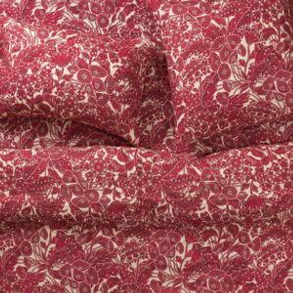 Lucia Linen Sheets Crimson Fitted USA KING