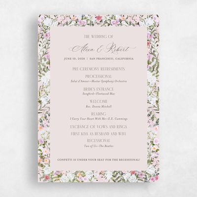 Multi-Colored Wedding Program - Garden Gate