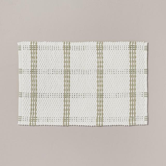 20"x32" Open Plaid Bath Rug Green/Cream - Hearth & Hand™ with Magnolia