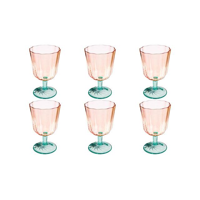 Abode Homewares Vines Etch Jumbo Glasses, Set of 6
