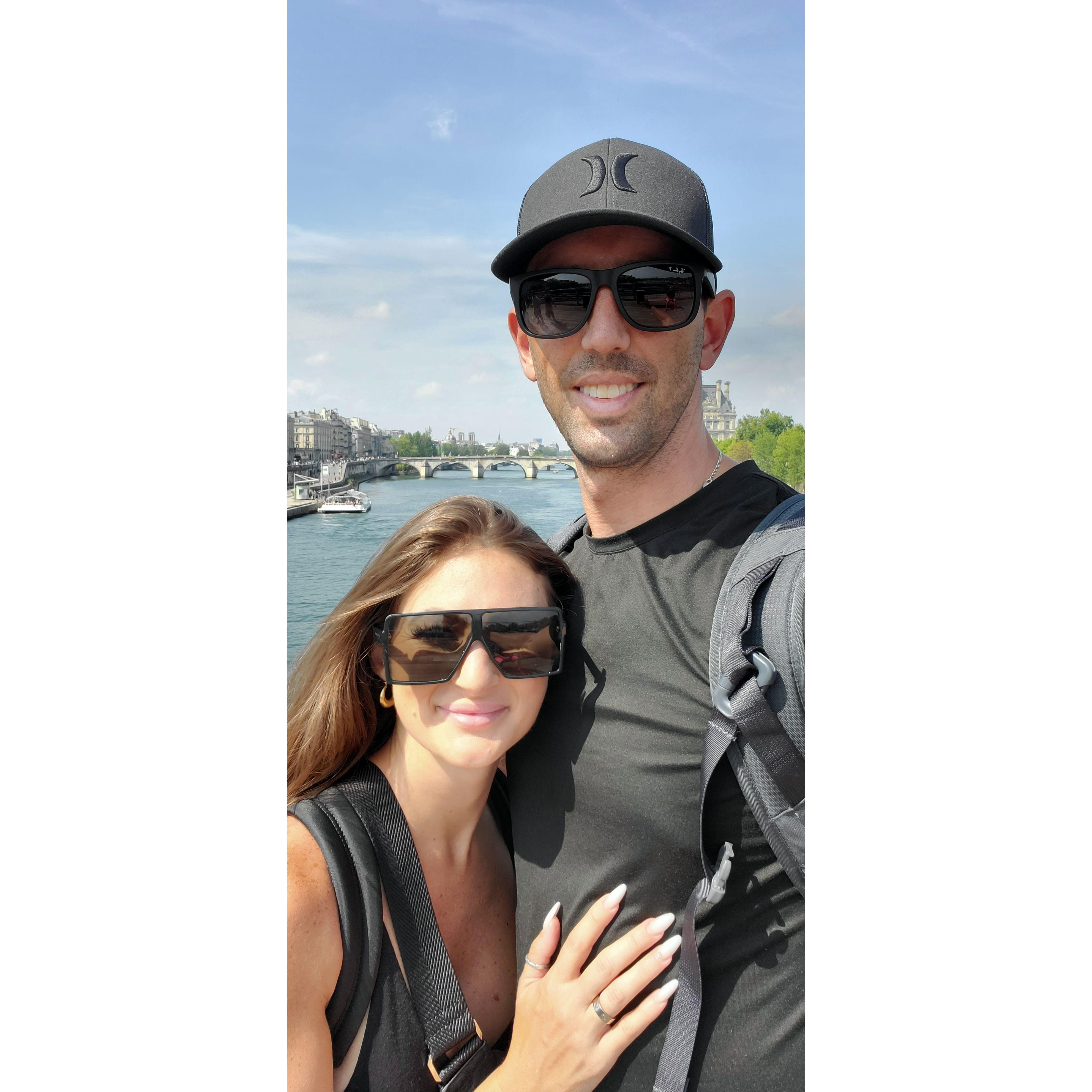 RIGHT AFTER WE PLACED OUR LOCK ON THE PONT DES ARTS BRIDGE IN PARIS