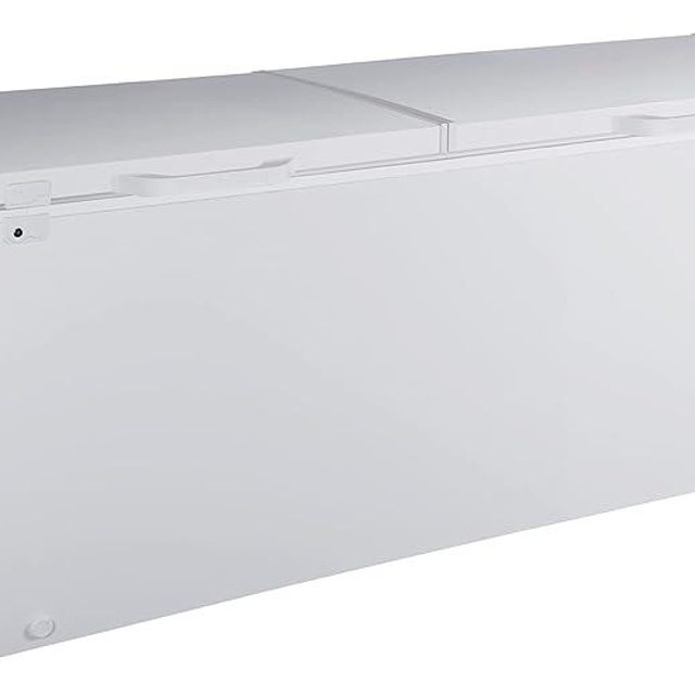 Hamilton Beach HBFRF3030 Garage Ready Chest Deep Freezer, Adjustable Thermostat, Easy Defrost Drain, Double Door Lid, for Storage, Hunting, Large Family-29 D x 79" W x 38" H, 30 cu ft, White