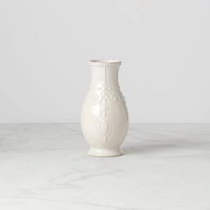 French Perle White Fluted Vase