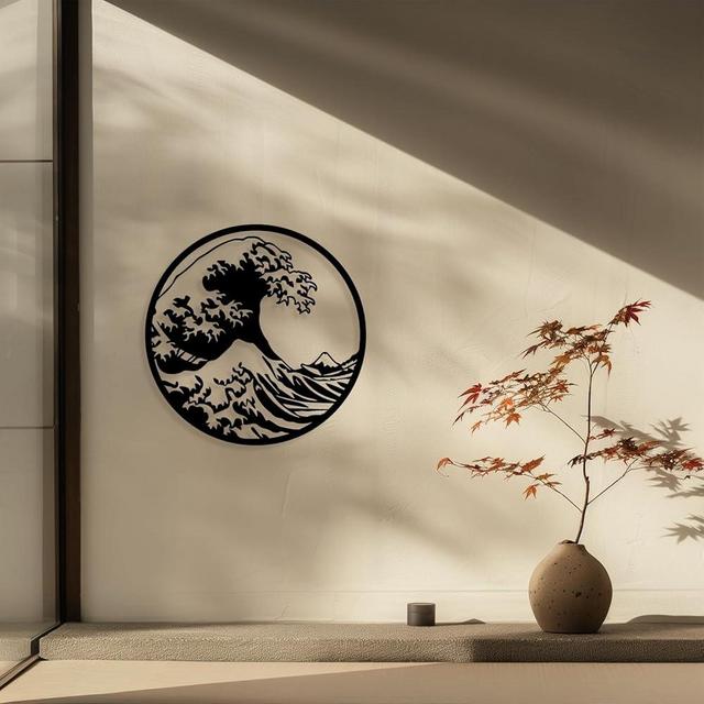 wallARTdecor Surf Wall Decor,Great Wave Off Kanagawa,Wave Wall Art,Surfer Wall Art,Surfing Wall Art,Ocean Metal Wall Art,Surf Wall Art,Surfer Wall Decor,Metal Ocean Wall Art Décor