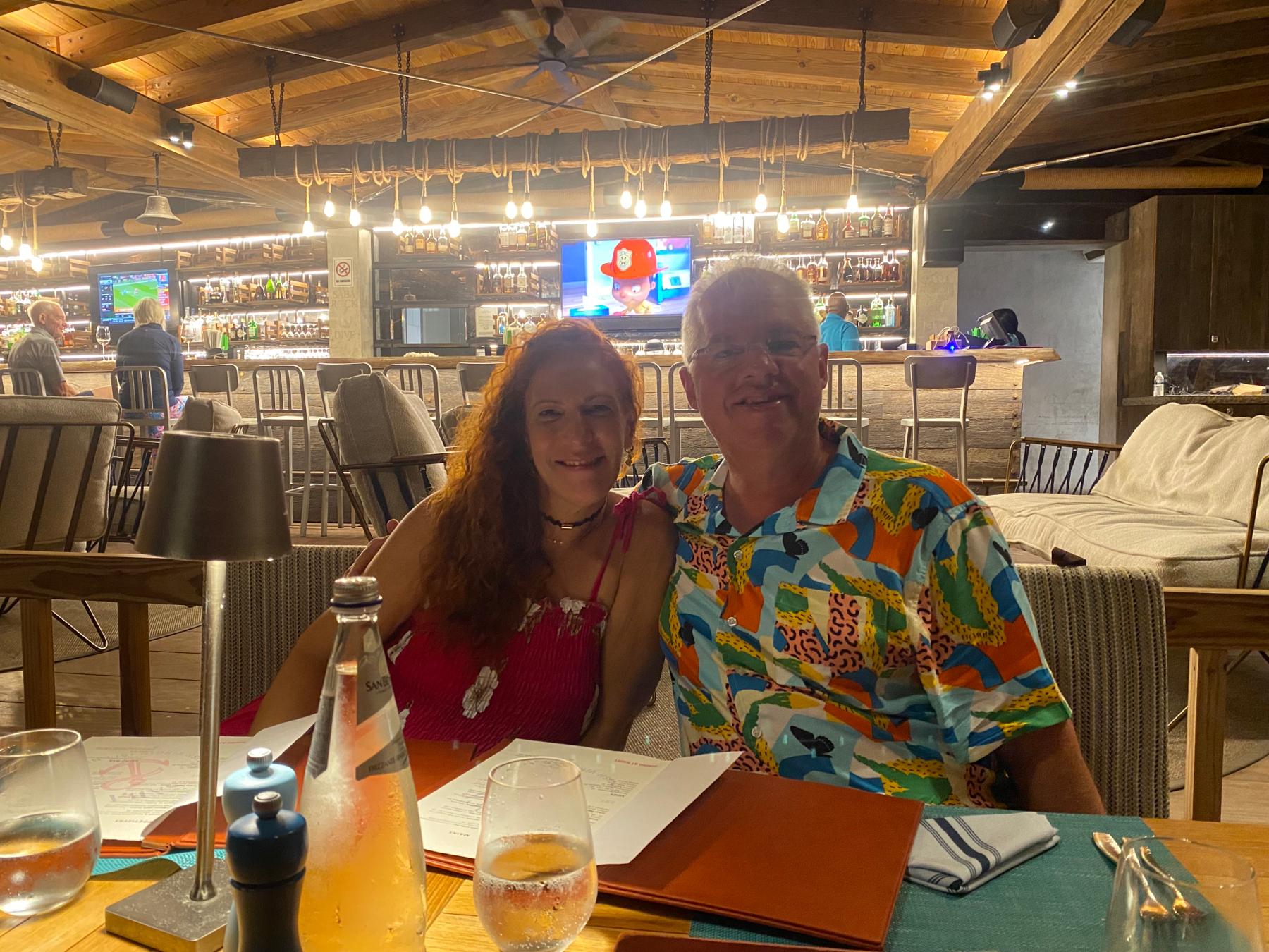 Celebrating our engagement at Saba Rock. Literally restaurant, shops, and hotel built on on a rock. That’s all folks, a rock😱
