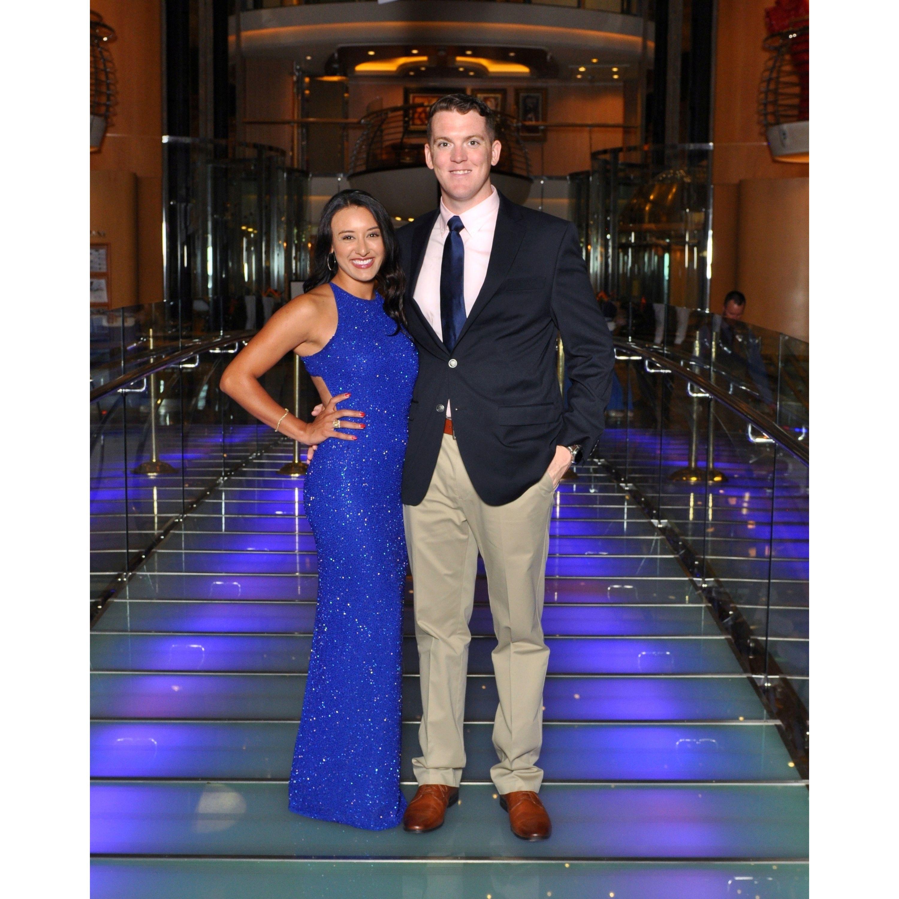 All dressed up for the Captain's dinner aboard the Liberty of the Seas