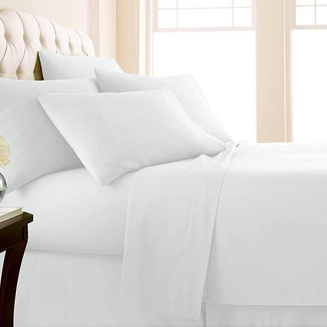 Southshore Fine Living, Inc. Vilano Springs - Premium Collection 6-Piece, 21 Inch Extra-Deep Pocket Sheet Sets, Bright White, Queen