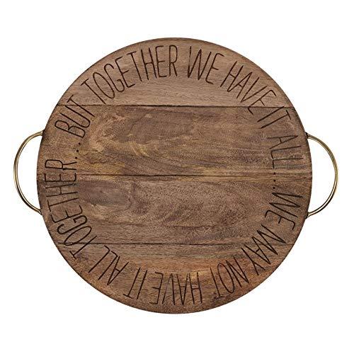 Mud Pie Together Sentiment Lazy Susan, 19' dia, 19", Brown