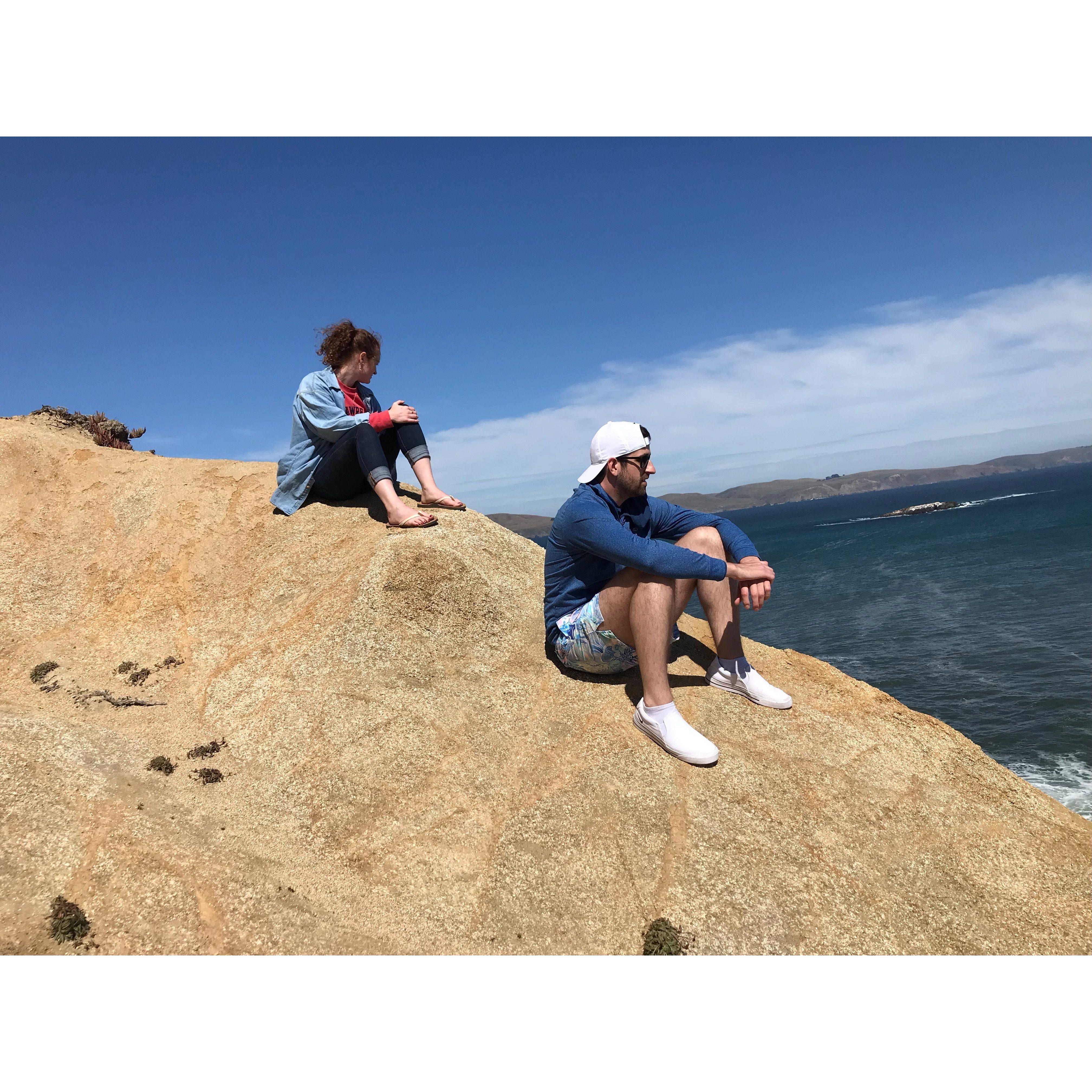 Stuck on a cliffside, and not a care in the world