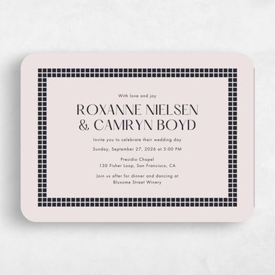 Purple Rounded Wedding Invitation - Redwood Landscape