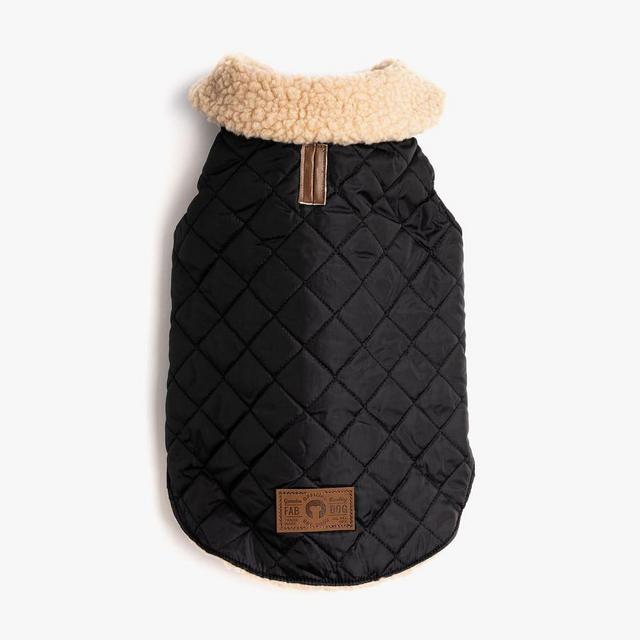 Black Quilted Pet Coat, 20"