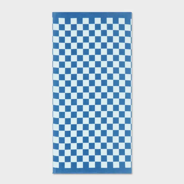Blue Checker Beach Towel - Sun Squad™