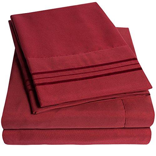 1500 Supreme Collection California King Sheets Set, Burgundy