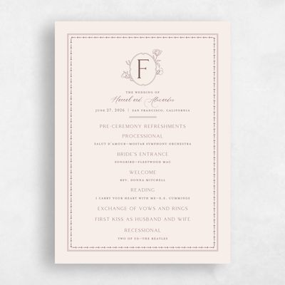 Acorn, Brown Wedding Program - Piran