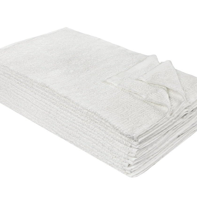 Nouvelle Legende Ribbed Cotton Bar Mop Towels, Absorbent, Durable, Reusable Cleaning Towels for Kitchen, Bar, and Restaurant, Quick-Drying, Machine Washable,16" x 19", 12-Pack, White