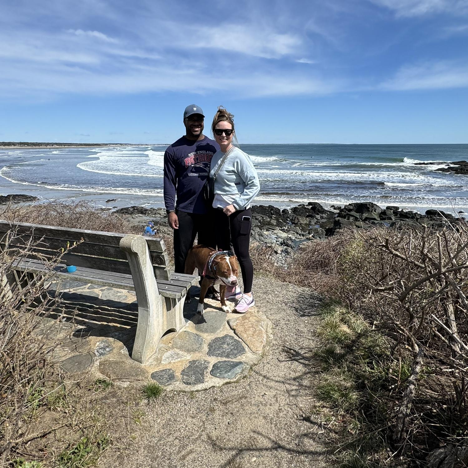 At the bench on marginal way where Armard proposed