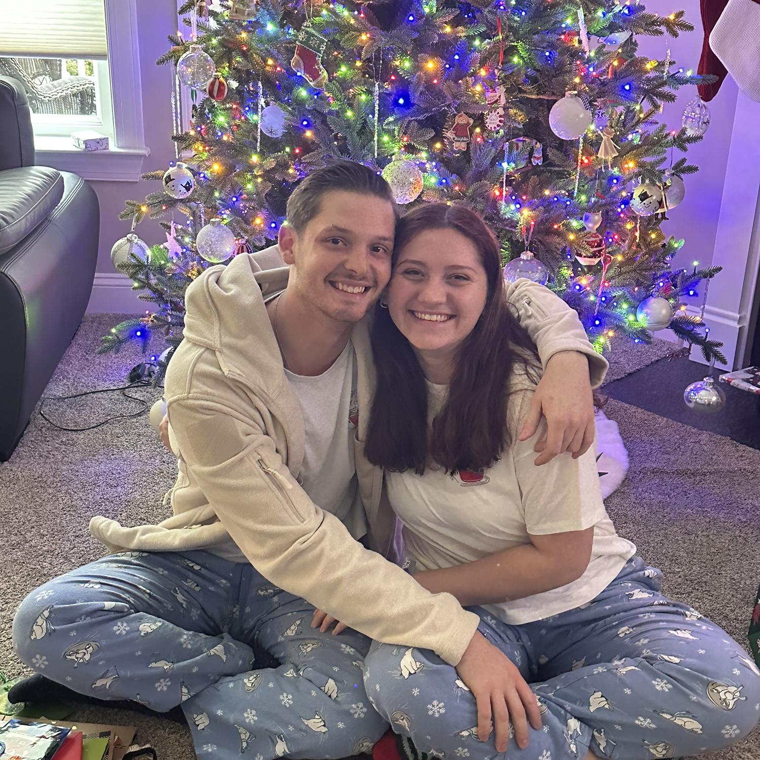 Allyson and Connor’s first Christmas together! She totally got him better presents 😉
