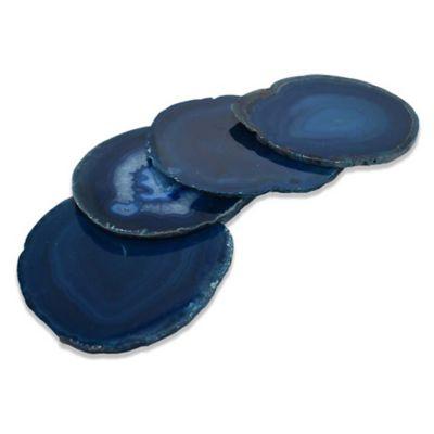 Medium Teal Agate Coasters (Set of 4)