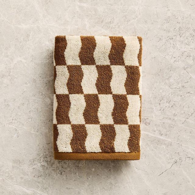 Wavy Blocks Hand Towel, Cumin