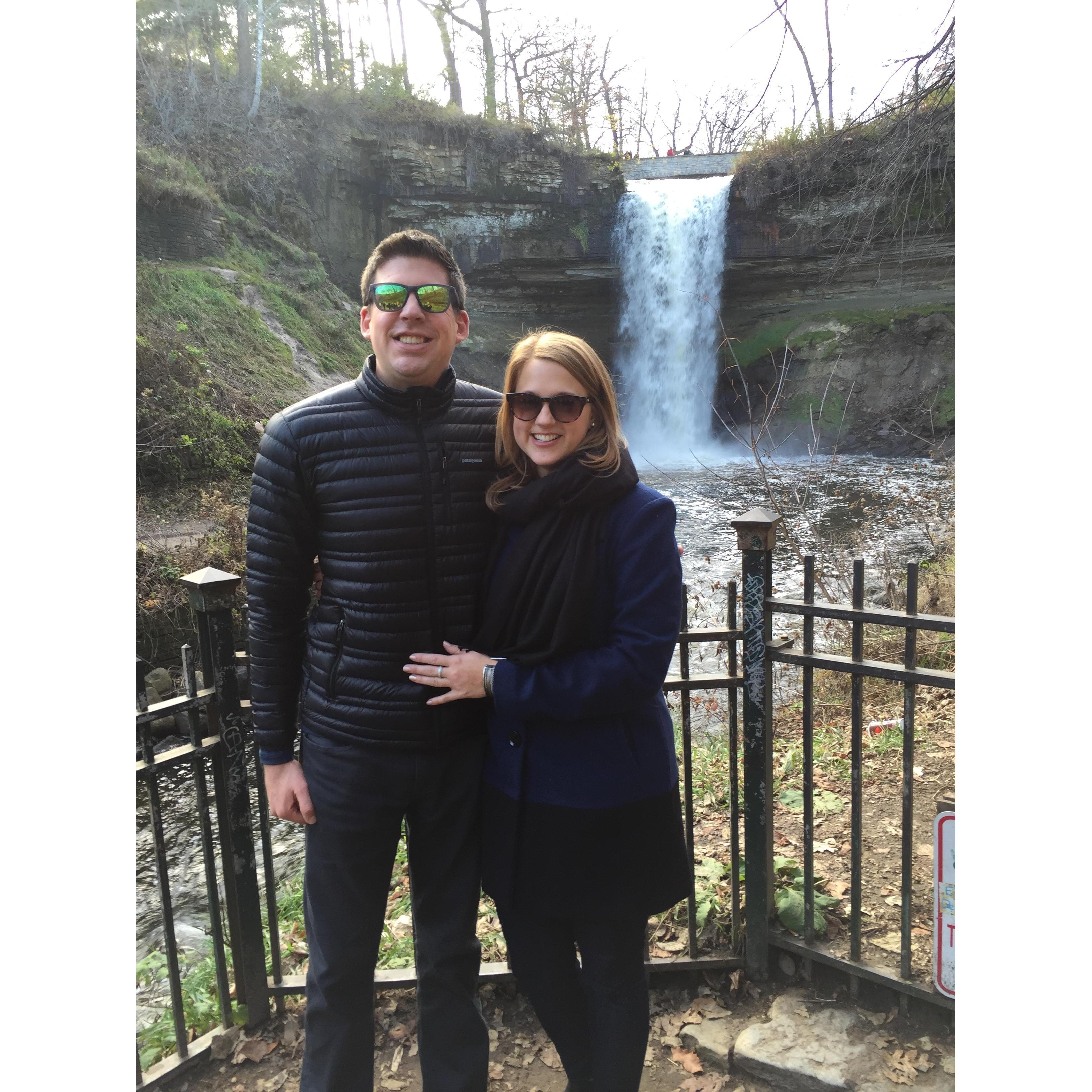 Kara's first date weekend with Ben in Minneapolis. He pulled out all the stops with a romantic stroll at Minnehaha Falls.