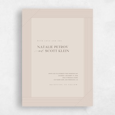 Latte, Brown Wedding Invitation - Callum Portrait