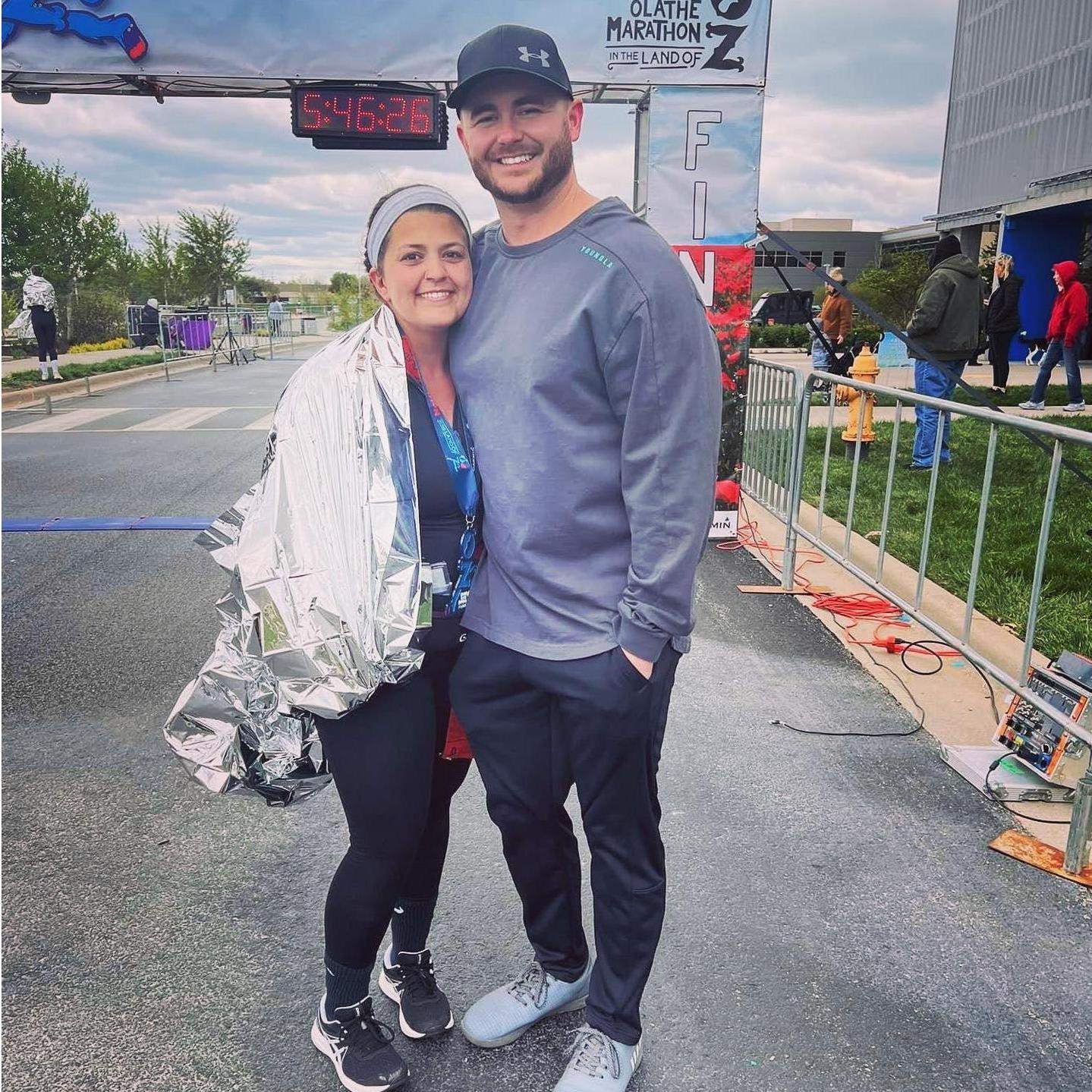 Syd runs a marathon. Konner supports her...but would never run. LOL!