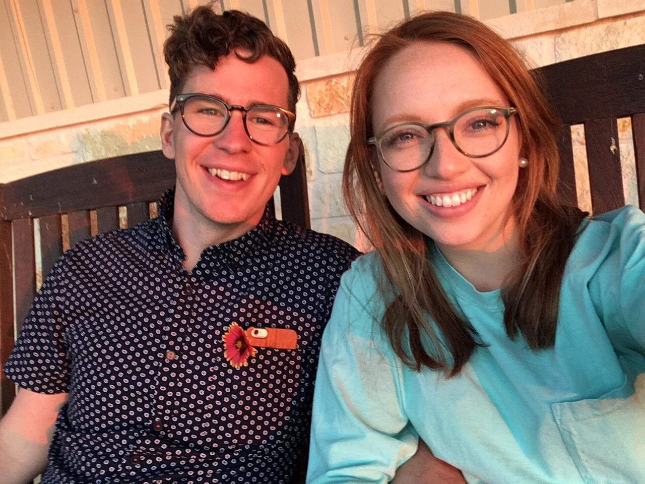 Enjoying a beautiful Texas sunset in the hill country of Austin during a weekend playing at a music festival called Godstock.