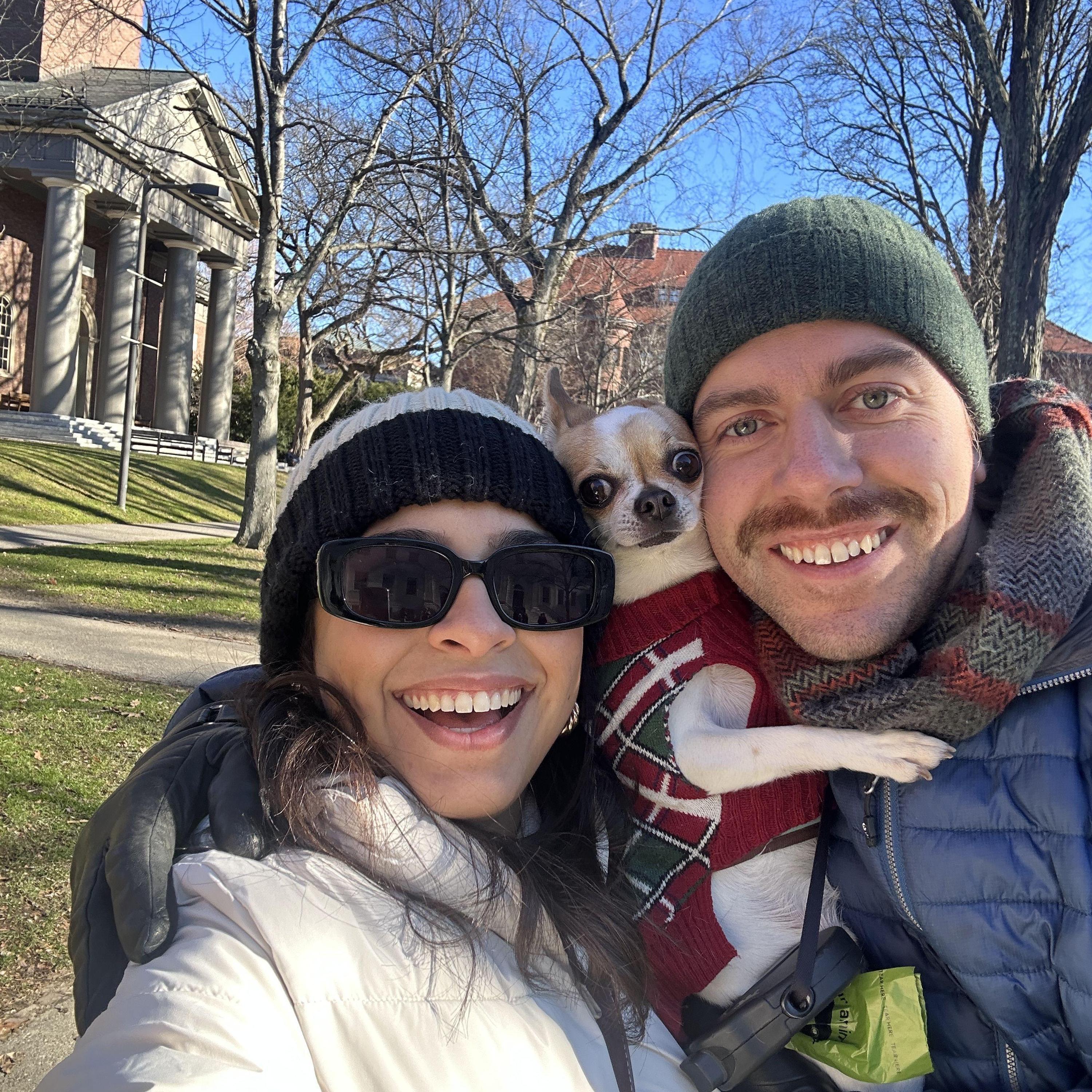 Our first New Years together in Boston. Lawrence was looking for the right time to propose!