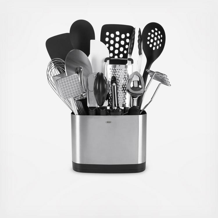 42 PCS Black Kitchen Utensils Set Holder: Kitchen Cooking Utensils Set  Kitchen