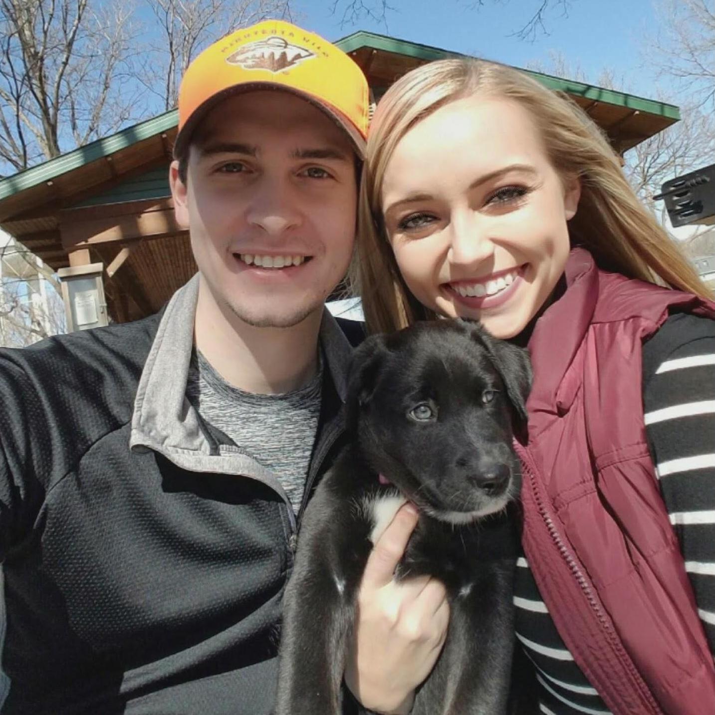 Marley and Kyle with their new puppy, Ellie.