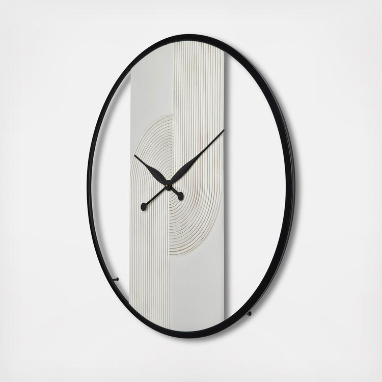 Tisbury Lane, Line Art Decorative Wall Clock with Accent | Zola