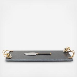 Anemone Cheese Board with Spreader