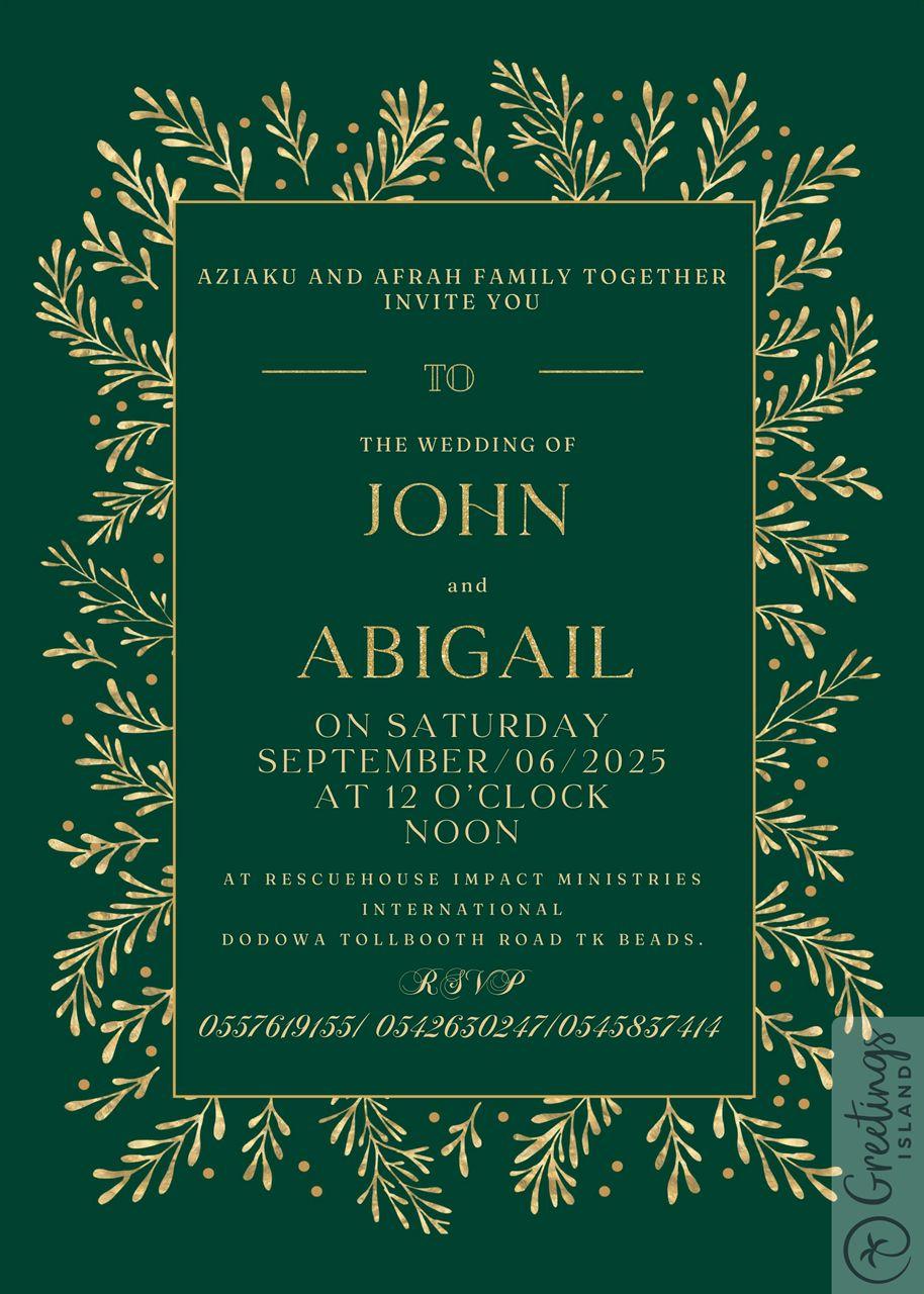 The Wedding Website of Abigail Afrah and John Aziaku