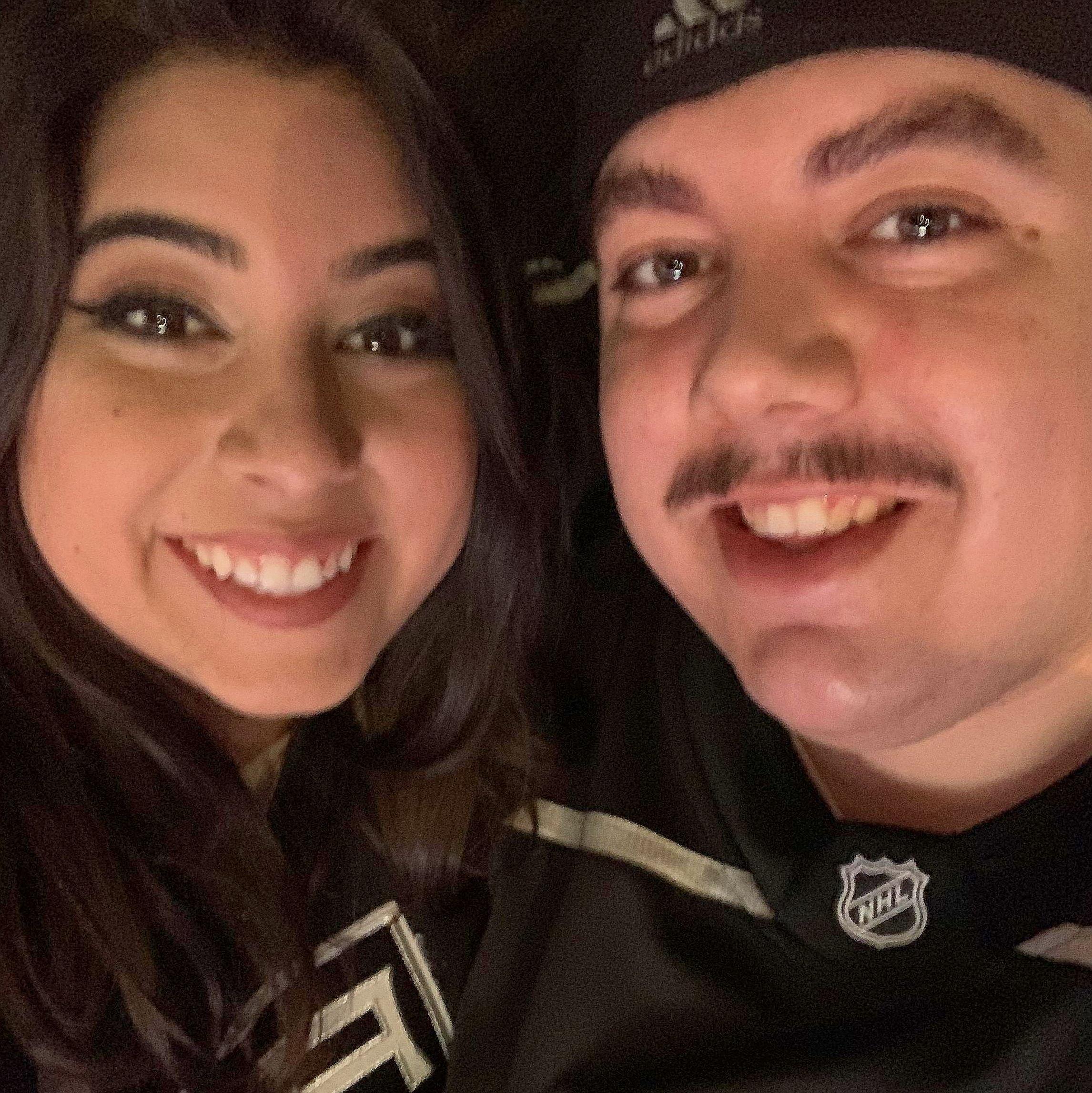 March 2020- Our first hockey game together. Literally one day before the world shut down.