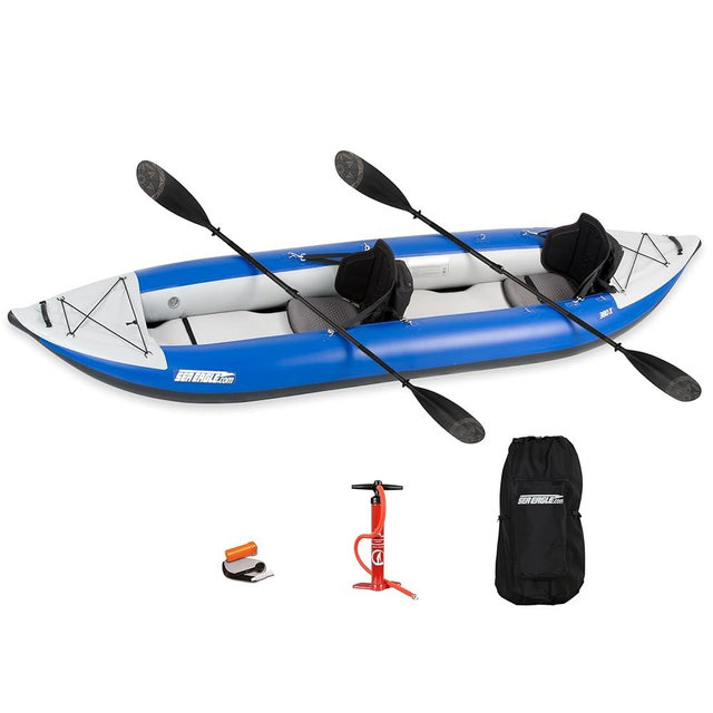 Sea Eagle 380X 12'6" Explorer Inflatable Kayak- Fishing, Touring, Camping, Exploring &White Watering-Self Bailing, Removable Skeg, Drop Stitch Floor