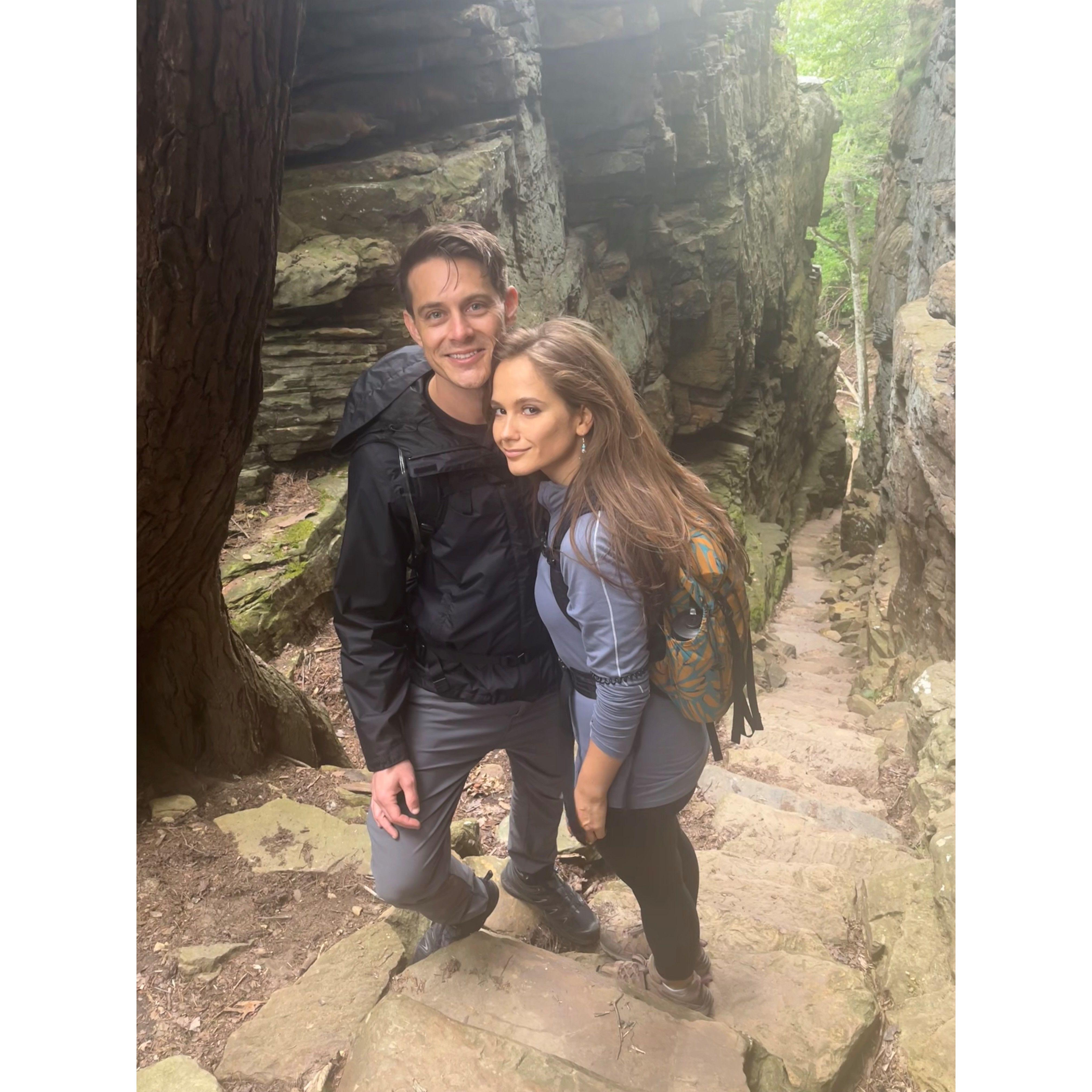 Hiking Stone Door early on in our dating. JR was in awe of Chelsea's hiking skillz.