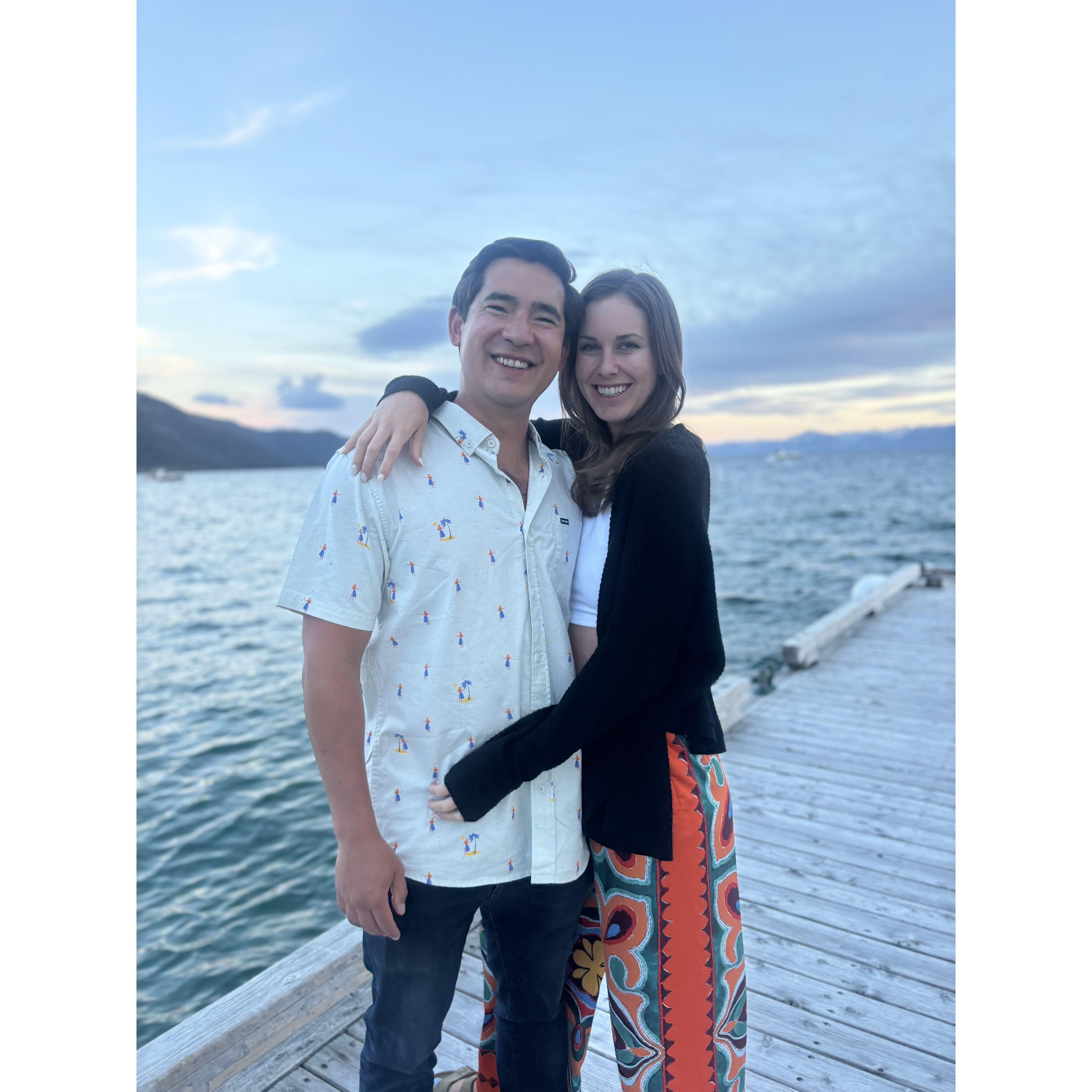 On our favorite dock in Incline Village!