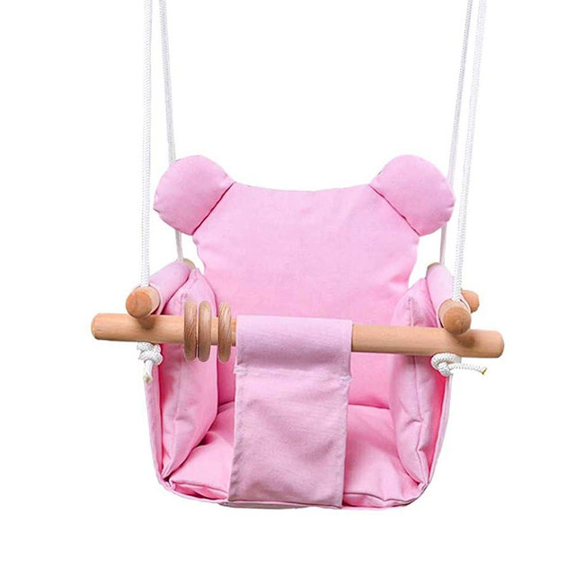 Baby Canvas Hanging Swing Seat Toddler Secure Indoor & Outdoor Baby Hammock Toy Pink